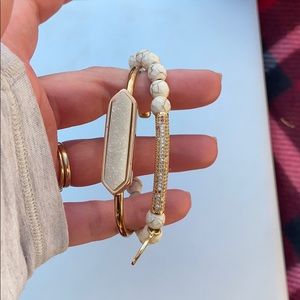 Two kinsley armelle cream bracelets. Cuff & bead